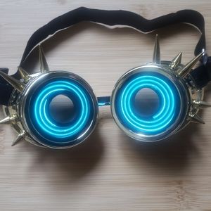 Glowing Steampunk Cyberpunk LED Goggles Glasses - For EDM  Rave Music Festival